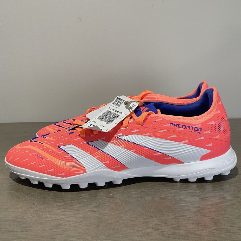 Adidas Mens Size 12 Soccer Cleats NEW Predator League FT Turf Coral JI1185